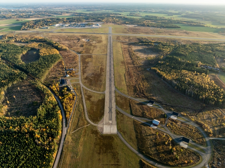 Landningsbana på Stockholm Skavsta Airport. Foto: Arlandastad Group